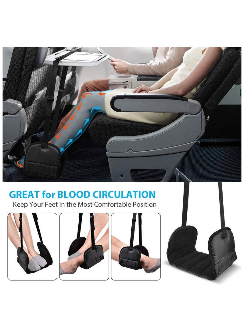 Adjustable Airplanes, Trains, Cars, and Office Hammock footrest – Portable Foot Hammock for Travel with Memory Foam Cushion, Leg and Back Support, Lightweight Foldable Design for Comfort - Image 4