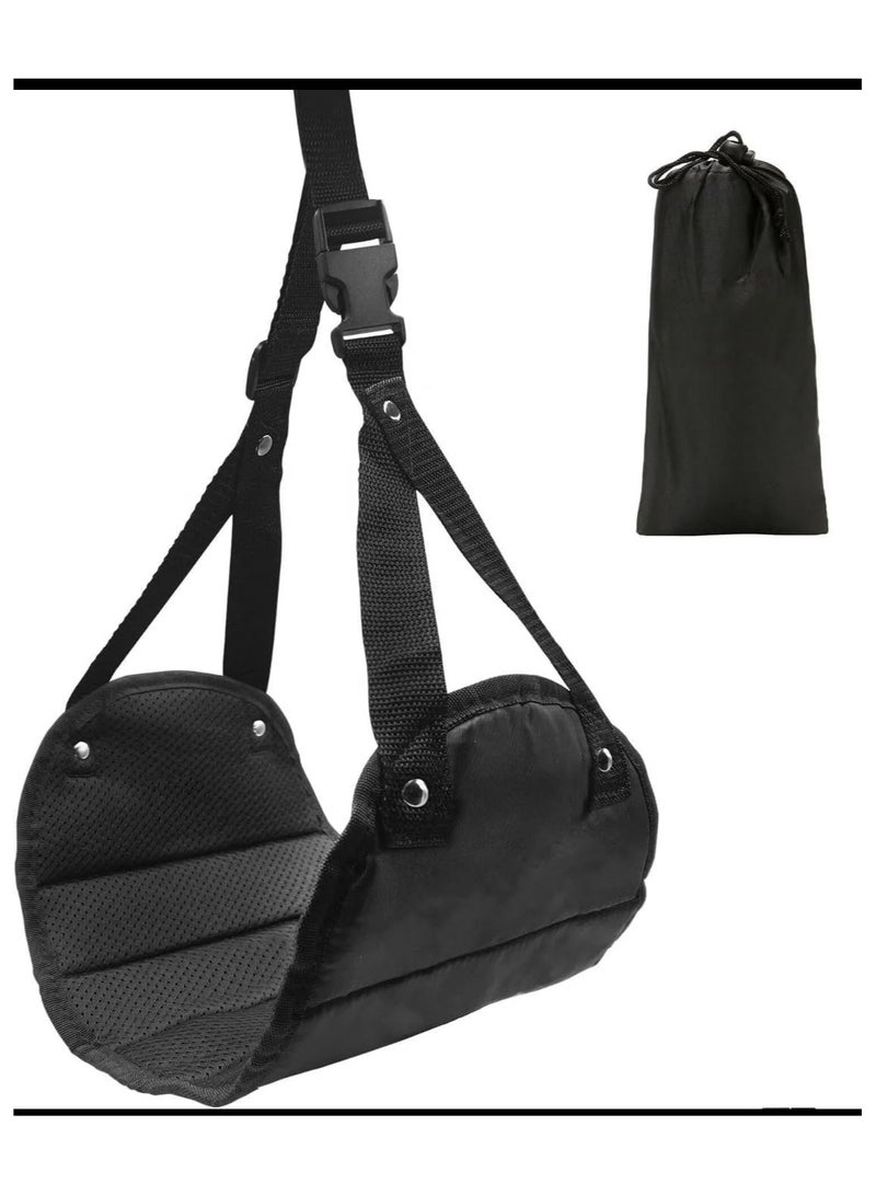 Adjustable Airplanes, Trains, Cars, and Office Hammock footrest – Portable Foot Hammock for Travel with Memory Foam Cushion, Leg and Back Support, Lightweight Foldable Design for Comfort - Image 1