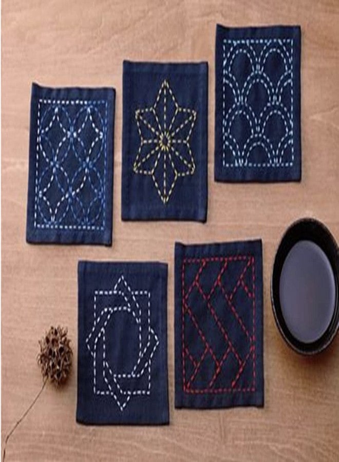 Olympus Sashiko Tsu Smpler Coasters Notion, Navy