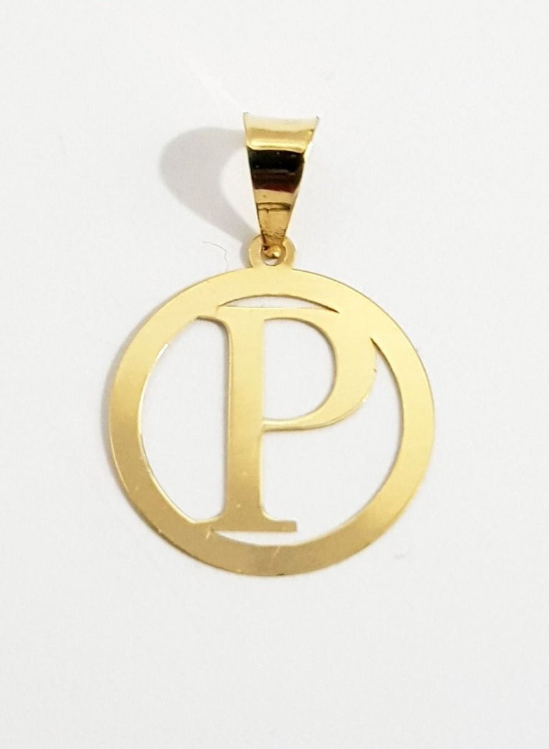 18K Pure Gold Letter P Design Necklace