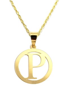 Hamsa.ae 18K Pure Gold Letter P Design Necklace  - Image 1