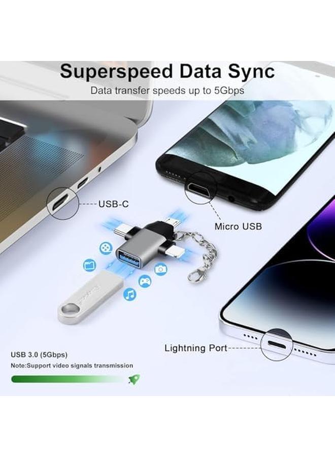 erorex Type C To Usb Adapter 3.0 Otg Female Lightning Micro Male Converter Accessories Compatible With Iphone Laptop Macbook Pro Ipad Pro Type C Devices Ipad Lg Android Camera Card Reader - Image 2