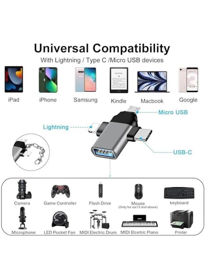 erorex Type C To Usb Adapter 3.0 Otg Female Lightning Micro Male Converter Accessories Compatible With Iphone Laptop Macbook Pro Ipad Pro Type C Devices Ipad Lg Android Camera Card Reader - Image 3
