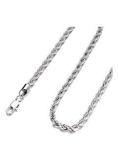 Generic FEEL STYLE Men Necklace Stainless Steel Chain 925 Silver Rope Chains 3-5mm Twist Rope Box Necklace 14-30 Inch Necklaces s Women Boy Teen Jewelry Gift  - Image 1
