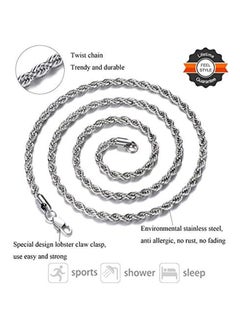Generic FEEL STYLE Men Necklace Stainless Steel Chain 925 Silver Rope Chains 3-5mm Twist Rope Box Necklace 14-30 Inch Necklaces s Women Boy Teen Jewelry Gift  - Image 2