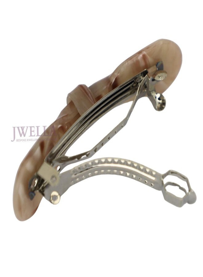 JWELLA Set of 3 Elegant Marble Finish Bow Hair Clips for Women & Girls | Stylish Claw Clips for Thick Hair | Trendy Daily Use Hair Accessories (Design 1) - Image 5