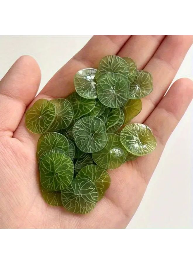 Green 10pcs Retro 17mm Acetic Acid Lotus Leaf Bead Connectors For DIY Jewelry Making - Image 2