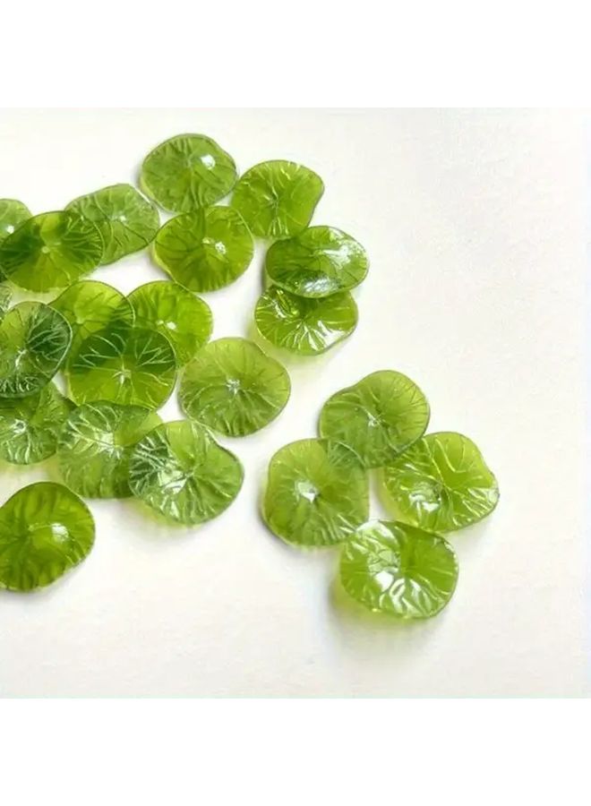 Green 10pcs Retro 17mm Acetic Acid Lotus Leaf Bead Connectors For DIY Jewelry Making - Image 3