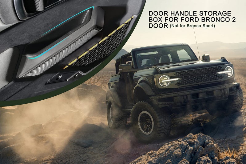 KEWISAUTO Door Handle Storage Box for Bronco 21-24, Handle Pocket Side Door Storage Box Container Interior Glove Organizer Tray Armrest Insert for Ford Bronco 2 Door 2021-2024 Accessories (2 pcs) - Image 5