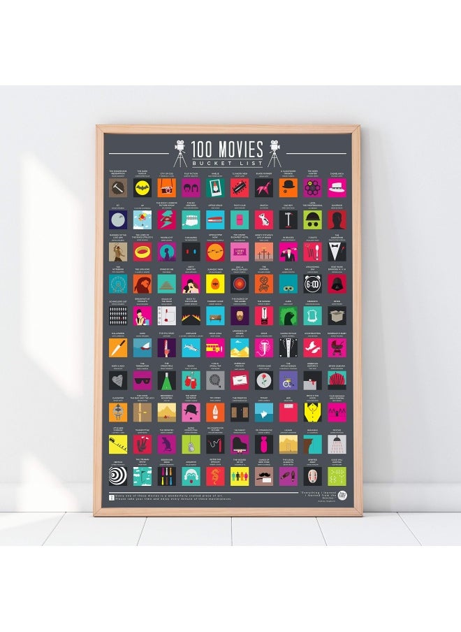 Gift Republic - 100 Movies - Scratch Off Bucket List Poster - Image 1