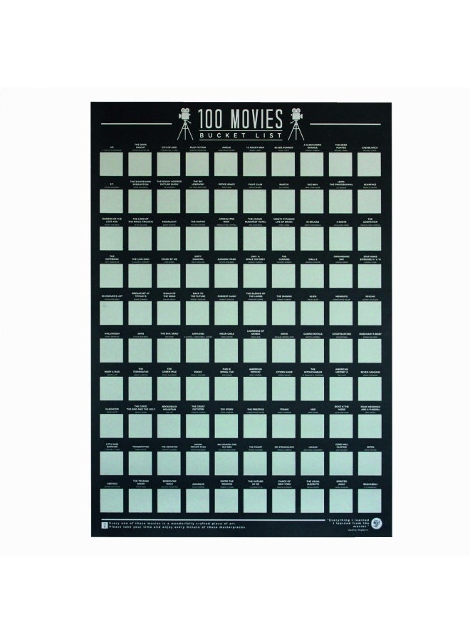 Gift Republic - 100 Movies - Scratch Off Bucket List Poster - Image 1