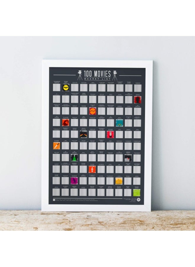 Gift Republic - 100 Movies - Scratch Off Bucket List Poster - Image 1
