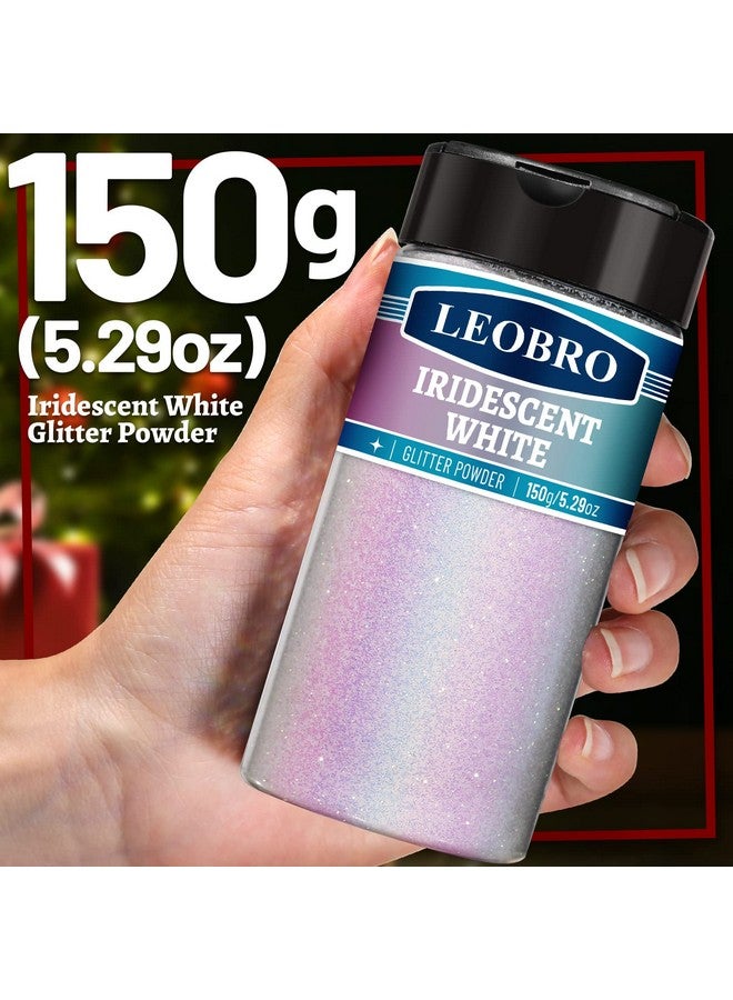 LEOBRO White Glitter, 150G/5.29Oz Glitter, Holographic White Fine Glitter, Extra Fine Glitter Powder, Iridescent Glitter For Resin Arts Crafts, Diy Tumblers Body Nail, Glitter For Christmas Decor - Image 2