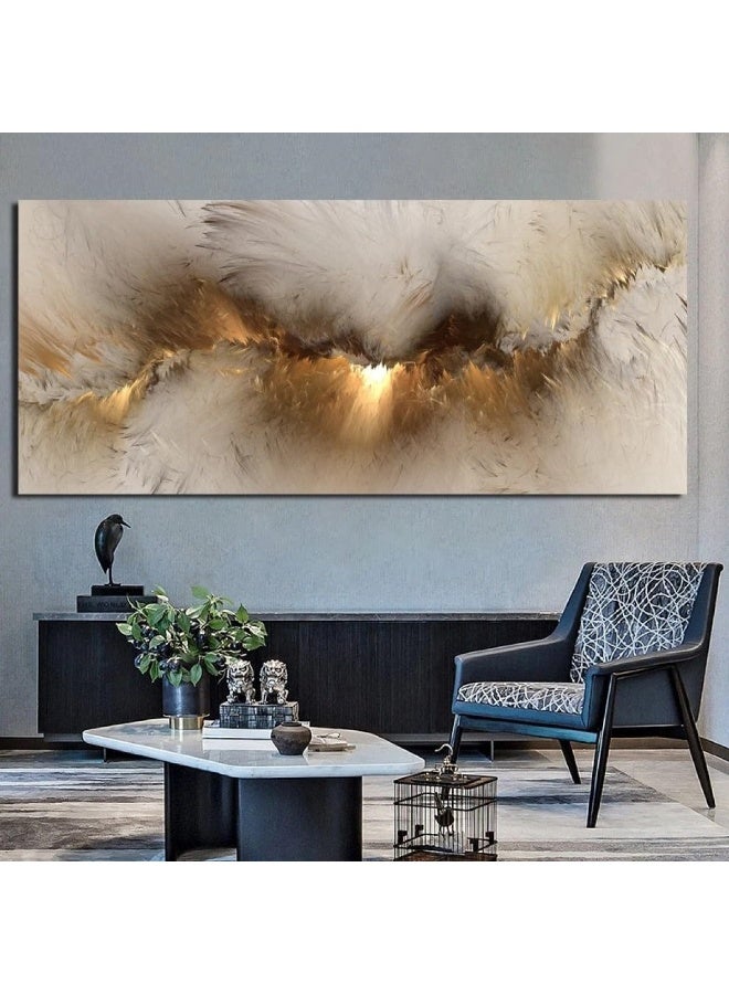 AGREON Large Canvas Wall Art, AGREON Canvas Wall Art for Living Room, Frameless Abstract Golden Cloud Paintings Artwork Wall Decor, Canvas Painting Wall Art for Living Room Home Office Decorations (50X100cm) - Image 1