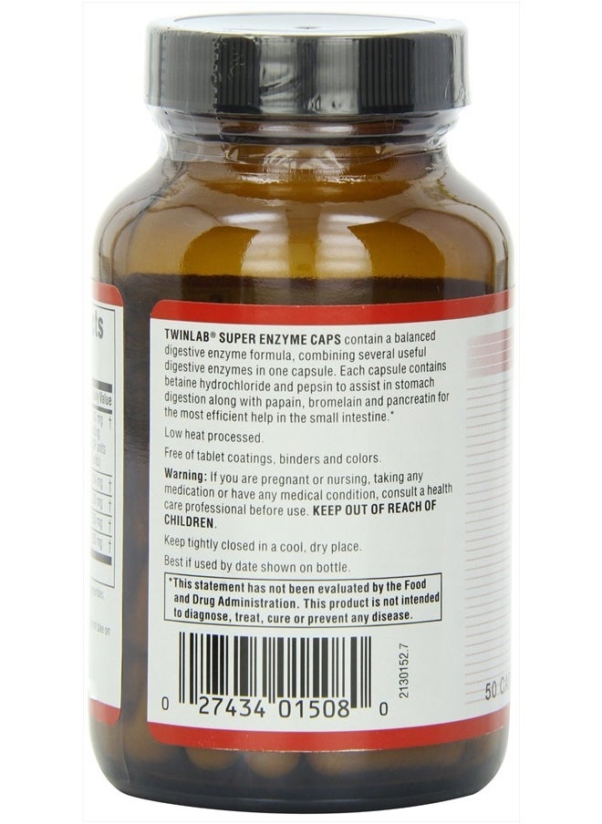 Twinlab Super Enzymes 50 Capsules  - Image 2