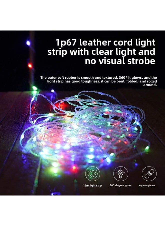 Generic - Multi-functional Camping Light Atmosphere Light Rechargeable Multi-gear Adjustable String Light Long Endurance Waterproof Tent Light-Color:15.4m Ma - Image 1