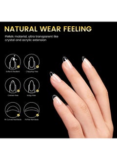 Born Pretty Short Oval Round Nail Tips, Half Matte Nail Tips False Nails, Fake Nails Tips, Gel Nail Tips, Acrylic False Nails, 288Pcs 12 Sizes Pre-Shape Clear Nails Tips For Full Cover  - Image 2