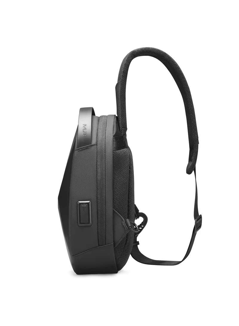 MARK RYDEN MARK RYDEN Men's Crossbody Bag with Fantastic Geometry Adjustable Shoulder Strap with USB Charging Port Suitable for 7.9 Inch iPad