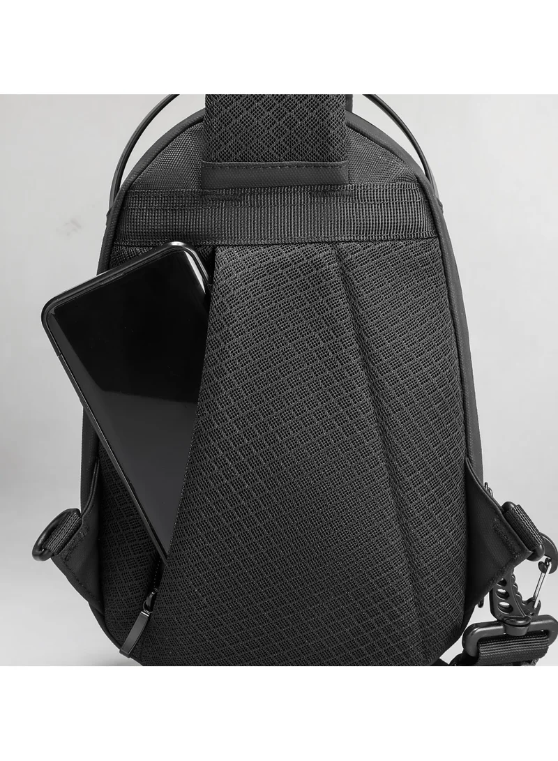 MARK RYDEN MARK RYDEN Men's Crossbody Bag with Fantastic Geometry Adjustable Shoulder Strap with USB Charging Port Suitable for 7.9 Inch iPad