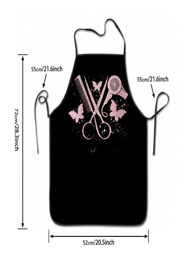 Granbey Hair Stylist Apron Hairstylist Salon Apron with Pink Glitters Tools Waterproof Hairdresser Barber Aprons Christmas Gifts for Hairdressers Cosmetology Gifts for Women Men - Image 2