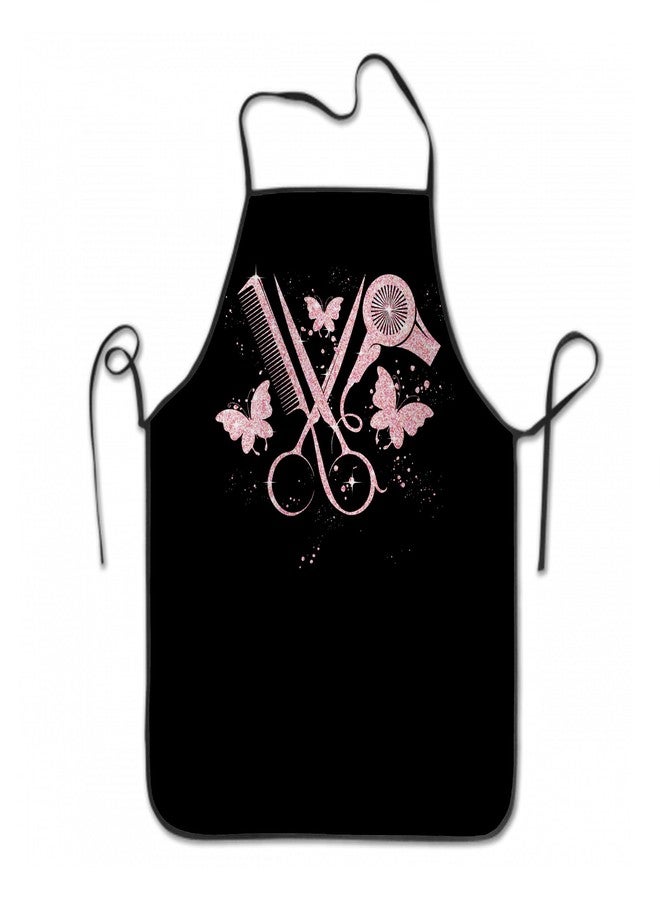 Granbey Hair Stylist Apron Hairstylist Salon Apron with Pink Glitters Tools Waterproof Hairdresser Barber Aprons Christmas Gifts for Hairdressers Cosmetology Gifts for Women Men - Image 1