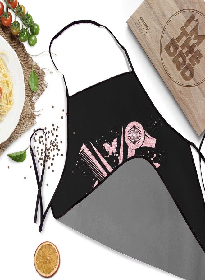 Granbey Hair Stylist Apron Hairstylist Salon Apron with Pink Glitters Tools Waterproof Hairdresser Barber Aprons Christmas Gifts for Hairdressers Cosmetology Gifts for Women Men - Image 4