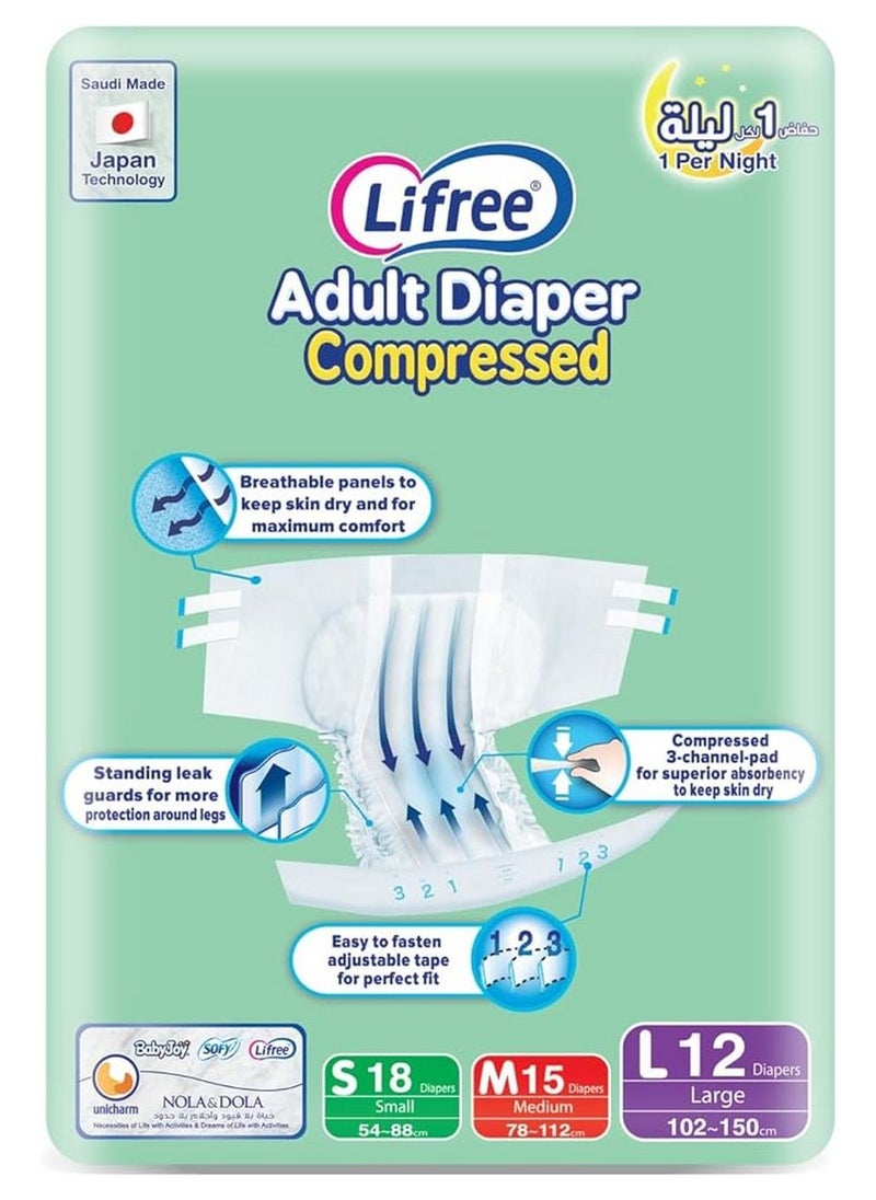 Lifree Adult Diapers Large Size, 12 Pieces  - Image 2
