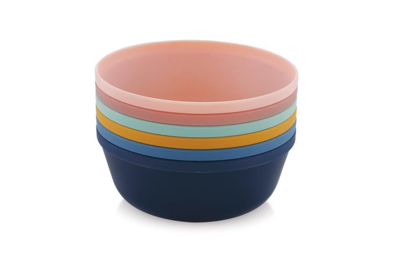 Tekzie Plastic Multicolor Bowls, 450 ml Unbreakable Reusable Lightweight Bowls for Noodles, Soups, Pasta, etc. - Image 1