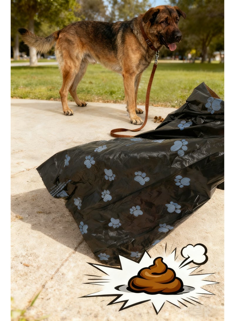 ١٢ رول (١٨٠ كيس) أكياس فضلات الكلاب سوداء مع موزع محمول | سميكة جدًا، مقاومة للتسرب وقابلة للتحلل - لأكياس نفايات الحيوانات الأليفة - Image 3