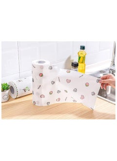 Generic Reusable Washable Non-Woven Kitchen Towel Roll, Printed Non-Stick Kitchen Paper Roll, Special Dish Wiping Paper Towel, Cleaning Cloth (50 Wipes) Pack of 1  - Image 3