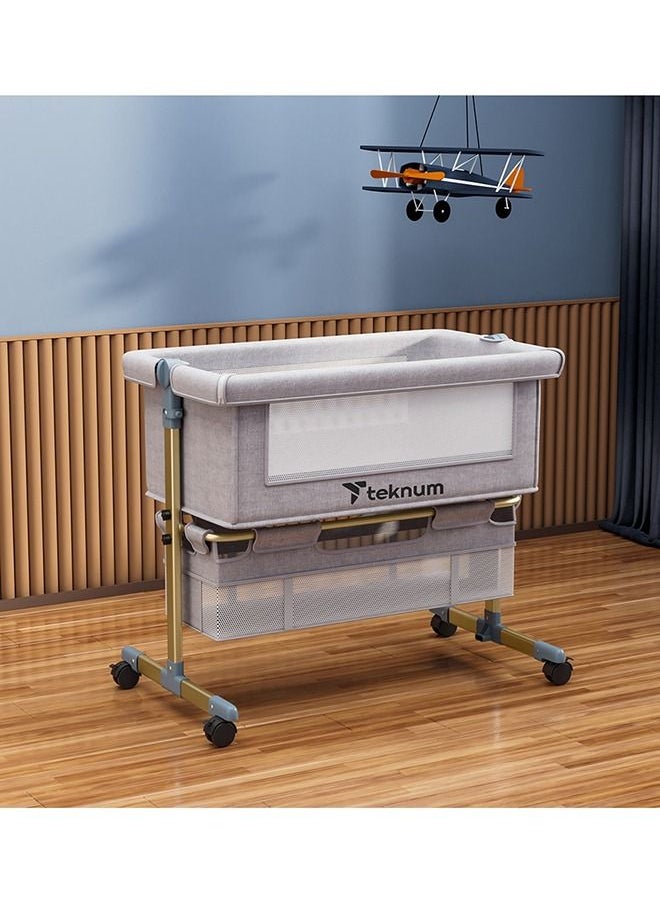 Sunshine Bedside Crib, Horizontally Adjustable - Light Grey - pzsku/Z2F97D4CFE2A27F424E09Z/45/_/1664525894/630b5cc3-f584-4352-9711-682139a5b932