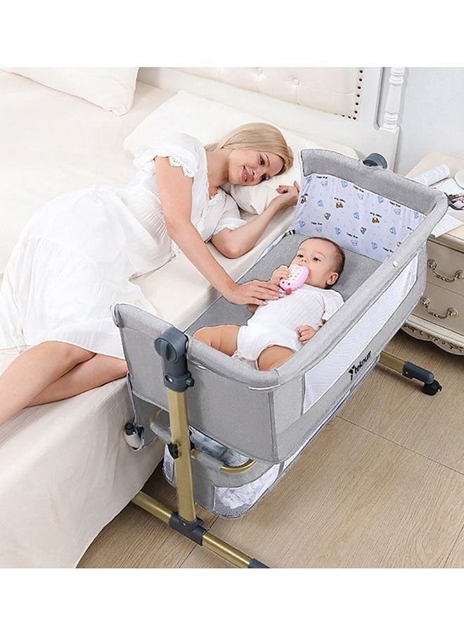 Sunshine Bedside Crib, Horizontally Adjustable - Light Grey - pzsku/Z2F97D4CFE2A27F424E09Z/45/_/1664525894/9295d109-76af-406f-9823-13f8f7e6fedc