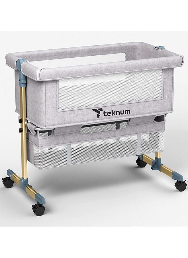 Sunshine Bedside Crib, Horizontally Adjustable - Light Grey - pzsku/Z2F97D4CFE2A27F424E09Z/45/_/1664525894/9b066af8-a4e1-4d8c-94ba-a02ad73f1f4e