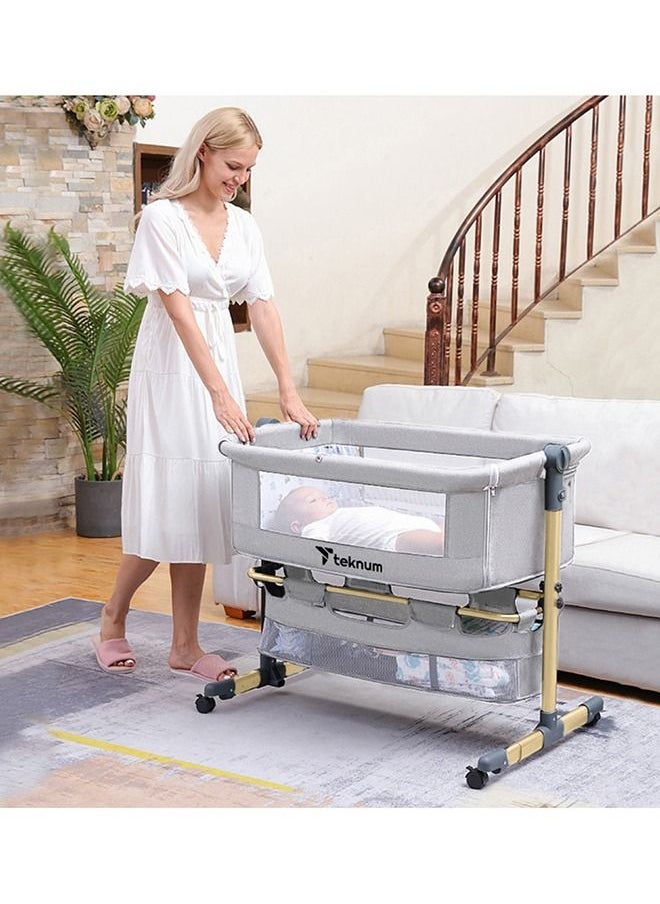 Sunshine Bedside Crib, Horizontally Adjustable - Light Grey - pzsku/Z2F97D4CFE2A27F424E09Z/45/_/1664525894/fc587368-e353-4f7a-9335-de86fcd9dddf