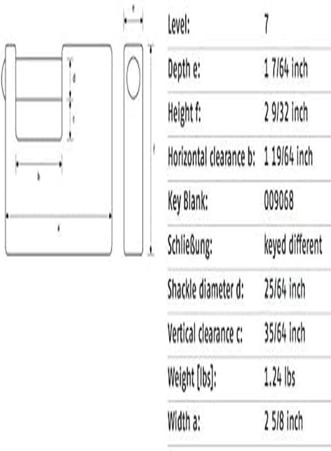 ABUS 92/65 Monoblock Brass Padlock Keyed Different - Image 3