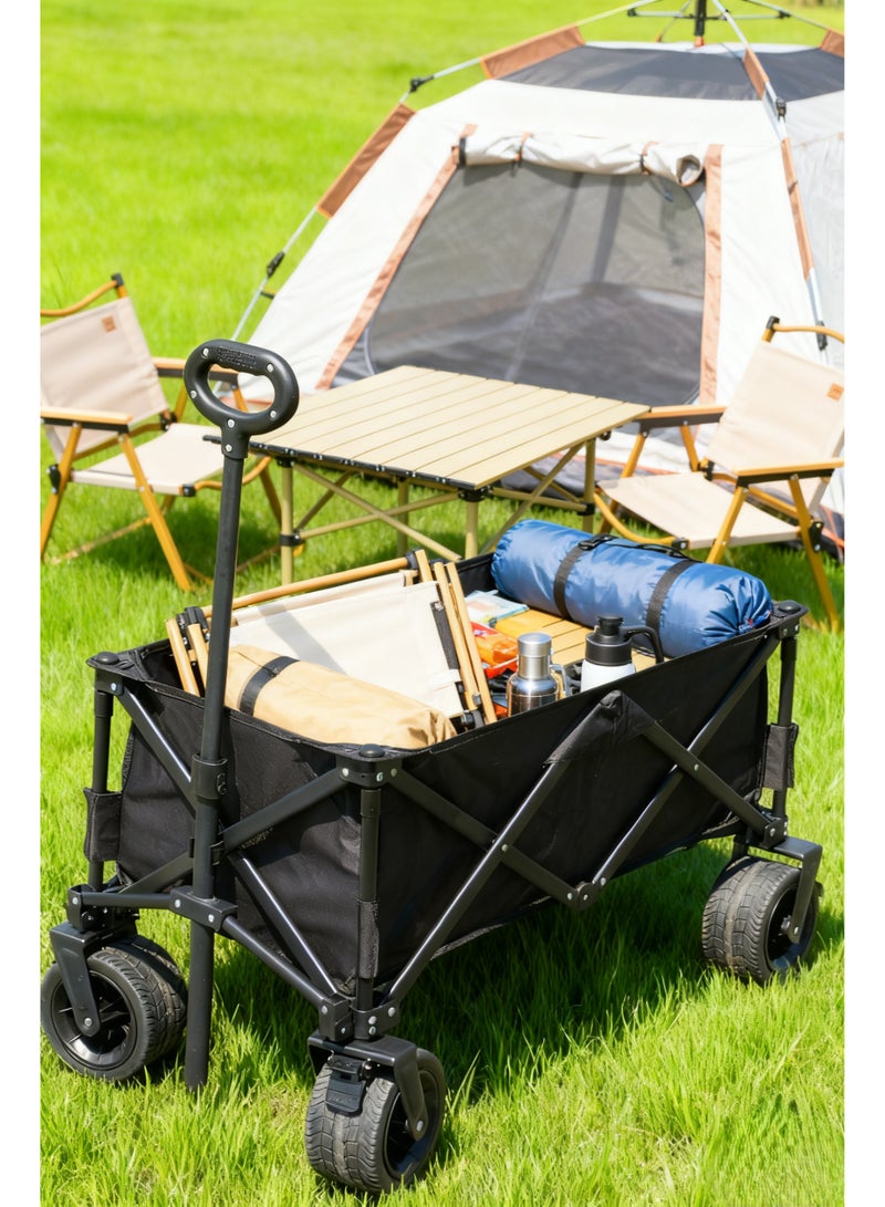 مطوية عربة / عربة - 360 درجة جميع التضاريس دبابات عجلة مع قدرة عالية ( ماكس 100 كجم ) و المرافق المحمولة ، مناسبة للشاطئ ، والتخييم ، التسوق ، في الهواء الطلق المغامرة - Image 1