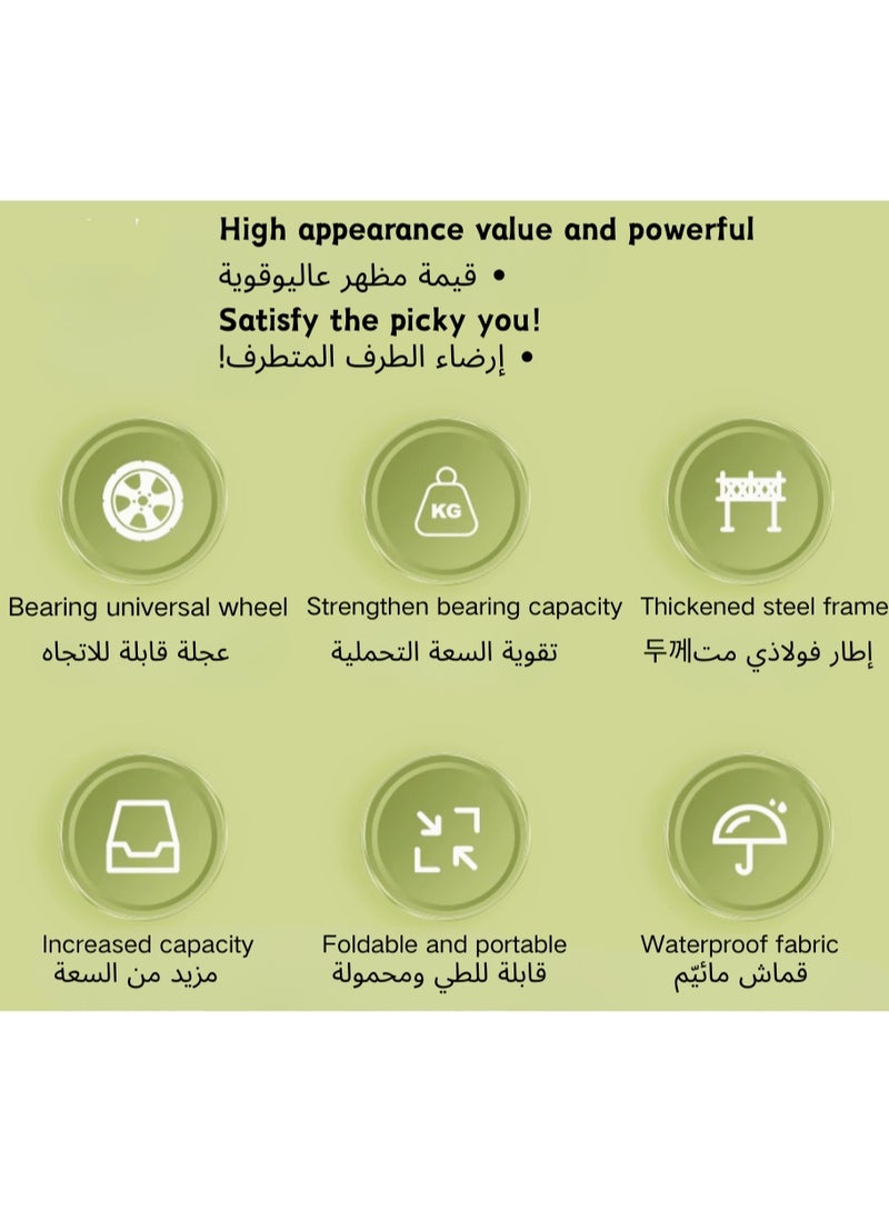 مطوية عربة / عربة - 360 درجة جميع التضاريس دبابات عجلة مع قدرة عالية ( ماكس 100 كجم ) و المرافق المحمولة ، مناسبة للشاطئ ، والتخييم ، التسوق ، في الهواء الطلق المغامرة - Image 5
