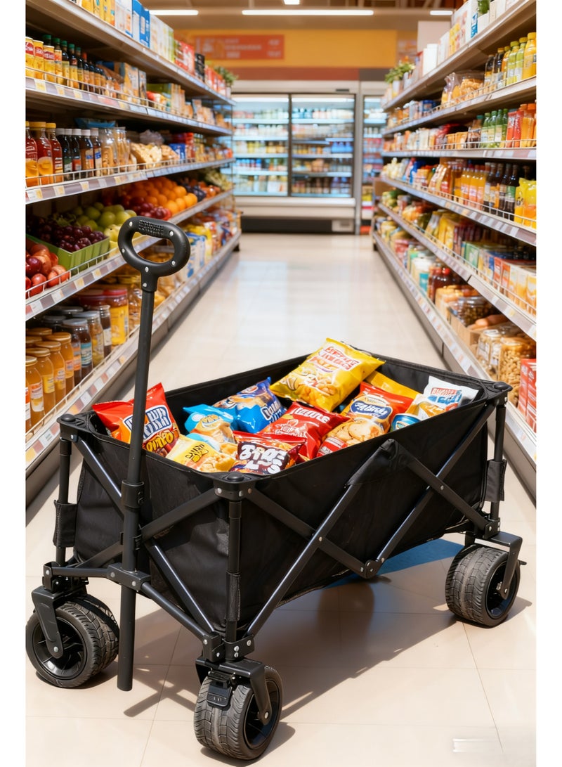 مطوية عربة / عربة - 360 درجة جميع التضاريس دبابات عجلة مع قدرة عالية ( ماكس 100 كجم ) و المرافق المحمولة ، مناسبة للشاطئ ، والتخييم ، التسوق ، في الهواء الطلق المغامرة - Image 2