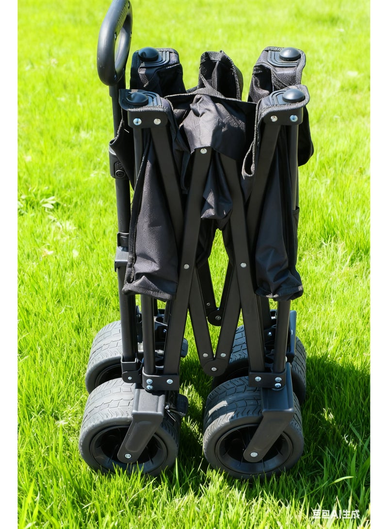 مطوية عربة / عربة - 360 درجة جميع التضاريس دبابات عجلة مع قدرة عالية ( ماكس 100 كجم ) و المرافق المحمولة ، مناسبة للشاطئ ، والتخييم ، التسوق ، في الهواء الطلق المغامرة - Image 4