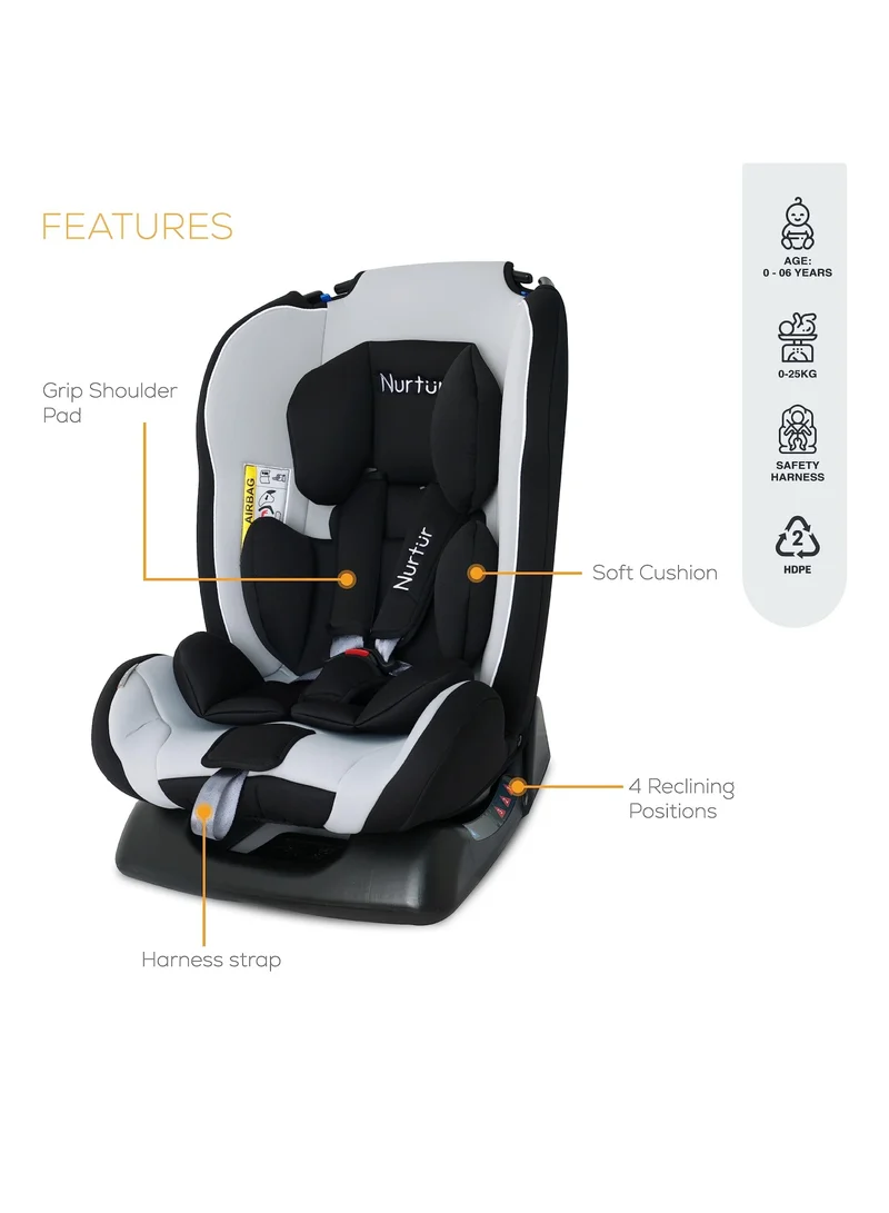 Nurtur Liberty Baby Kids 4 In 1 Car Seat 360 Degree Rotation Leg Support Isofix  10 Level Adjustable Headrest With Canopy