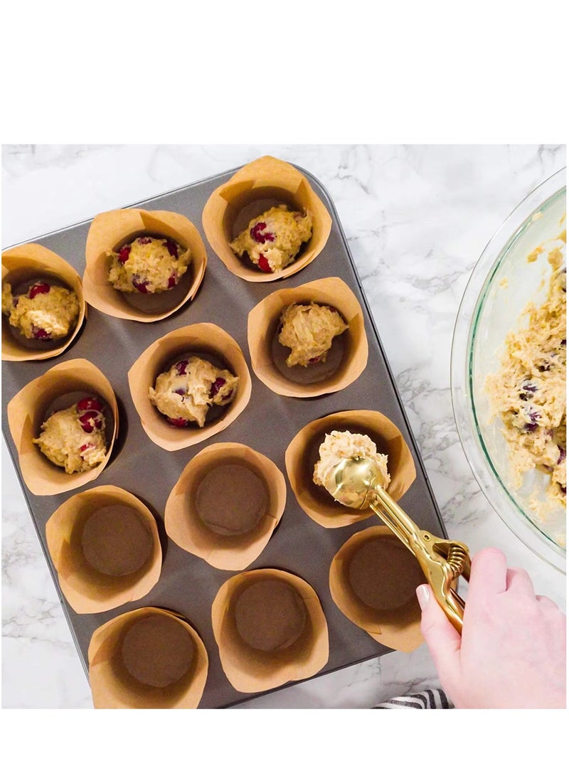 200pcs Natural Tulip Cupcake Liners for Baking, Parchment Paper Muffin Wrappers, Greaseproof and Non-Stick, Perfect for Party, Birthday and Wedding  - Image 4