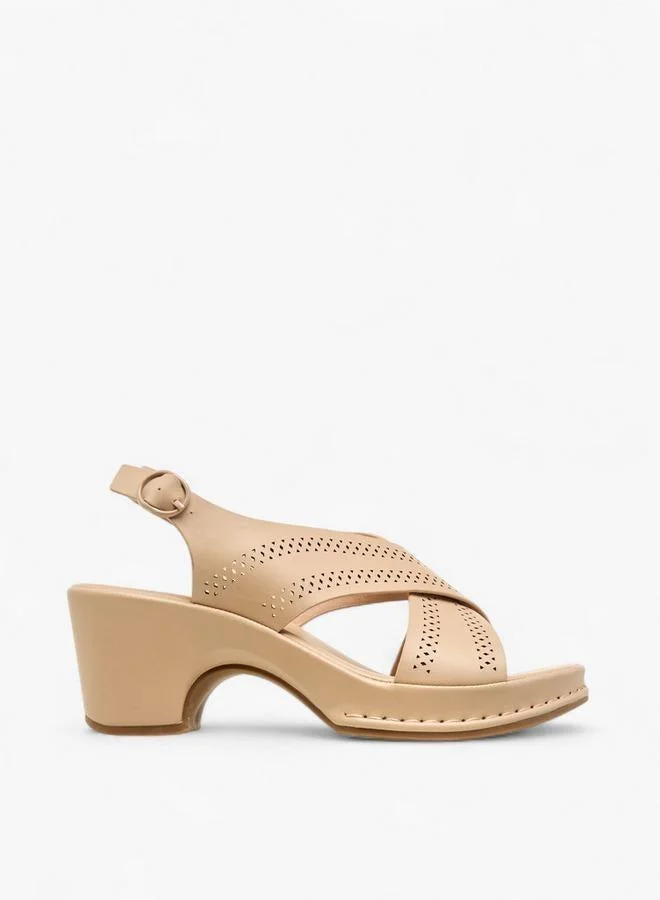 فلورا بيلا من شو إكسبرس صنادل نسائية بكعب عريض بحزام متقاطع مثقوب