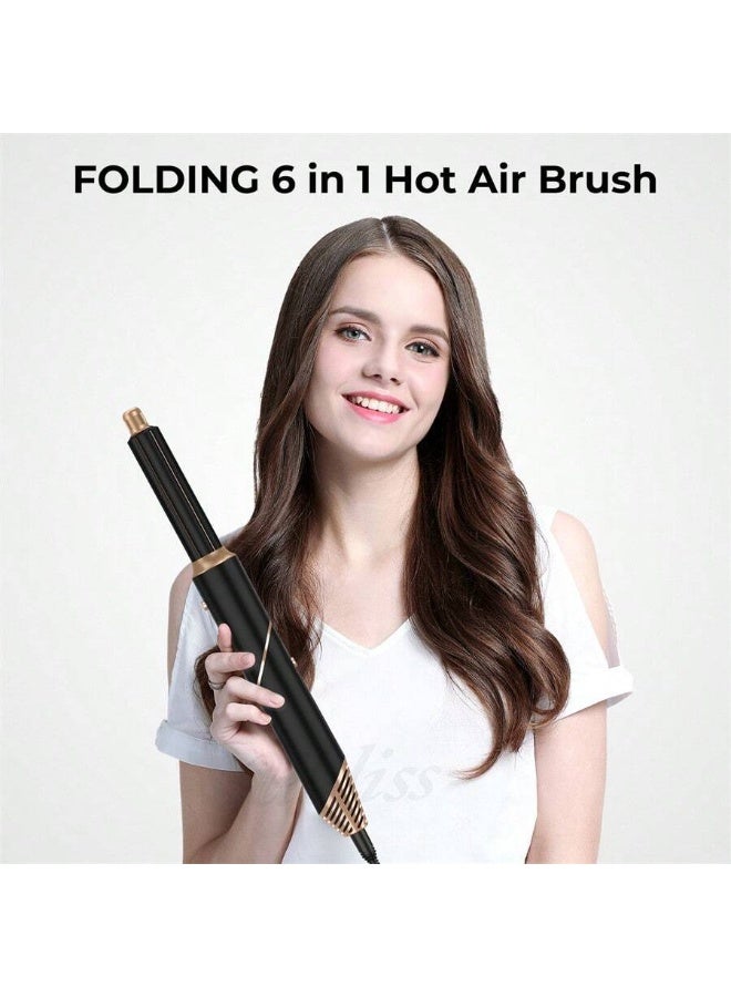 ELTRAZONE 6-in-1 Multifunction Hair Dryer Brush with Replaceable Styling Heads – Fast-Heating Foldable Hot Air Comb with Heat-Resistant Gloves – Gentle, Non-Damaging Styler for All Hair Types - Image 5