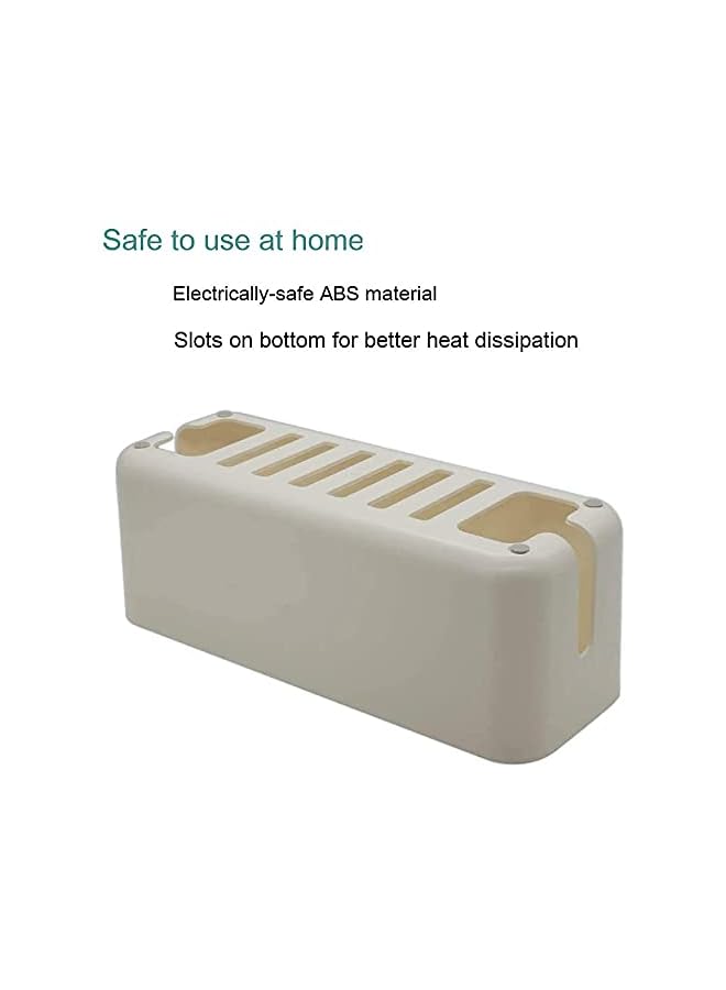 PROMASS Cable Management Box| Power Stripe Organizer|Cord Organizer Box| Hide and Conceal Power Strips and Electrical Cords from TVs, Computers, and Desks| Keep Pets Safe (White) - Image 5