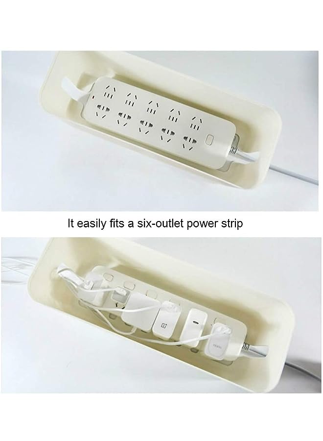PROMASS Cable Management Box| Power Stripe Organizer|Cord Organizer Box| Hide and Conceal Power Strips and Electrical Cords from TVs, Computers, and Desks| Keep Pets Safe (White) - Image 2