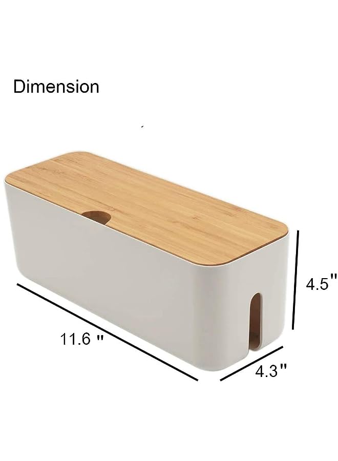 PROMASS Cable Management Box| Power Stripe Organizer|Cord Organizer Box| Hide and Conceal Power Strips and Electrical Cords from TVs, Computers, and Desks| Keep Pets Safe (White) - Image 4