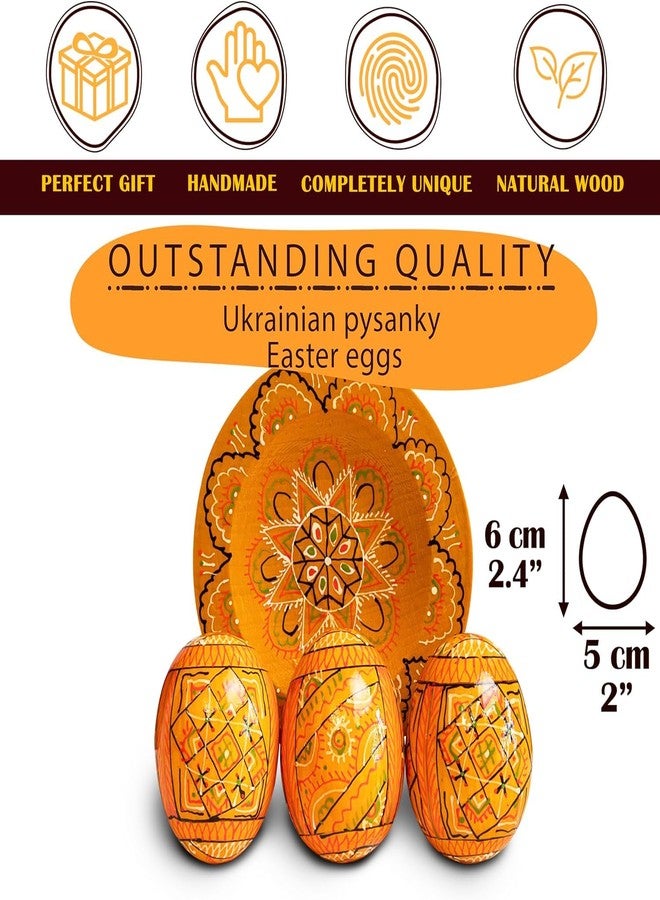 LOVARE Easter Eggs 2,5’’ Hand Painted Wooden Ukrainian Pysanky Mini Easter Egg Ornaments Wooden Chicken Eggs Pysanka Pysanky - Image 3