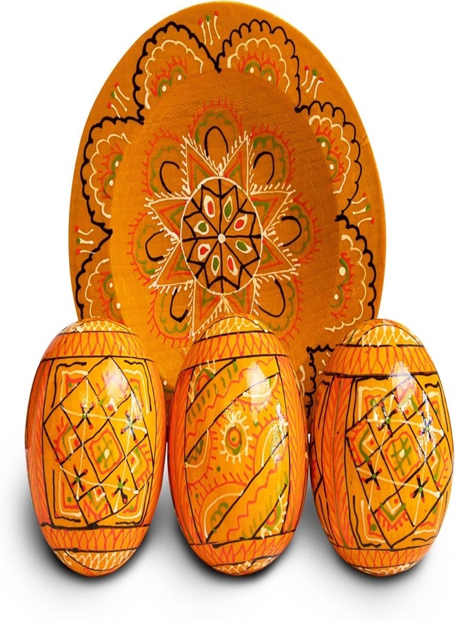 LOVARE Easter Eggs 2,5’’ Hand Painted Wooden Ukrainian Pysanky Mini Easter Egg Ornaments Wooden Chicken Eggs Pysanka Pysanky - Image 2