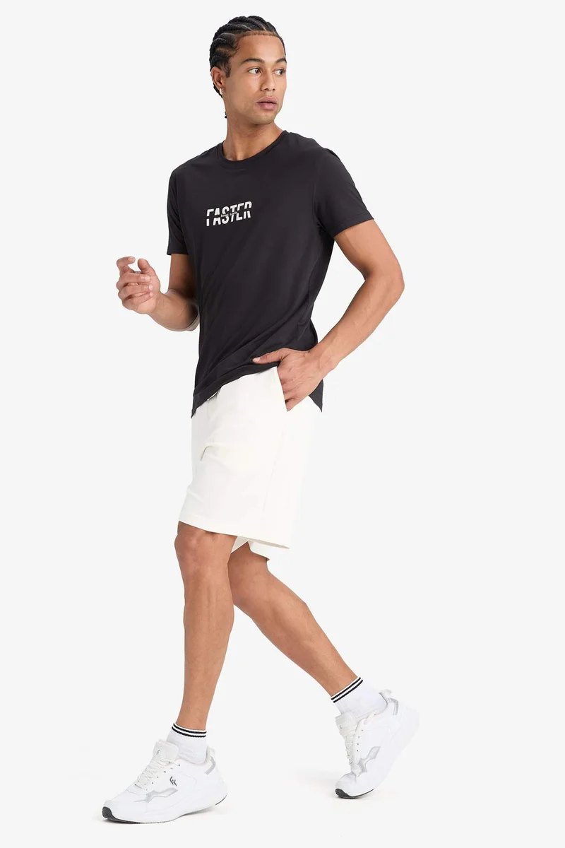 ديفاكتو DeFactoFit Slim Fit Crew Neck Printed Sports T-Shirt