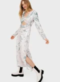 NASTY GAL Tie-Dye Cutout Dress